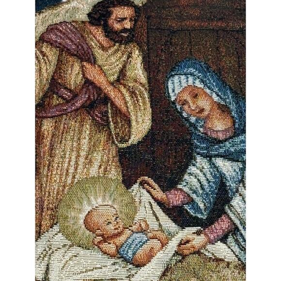 Nativity Scene Throw Pillow Square Holiday Decor Tapestry Nice! - Picture 4 of 5